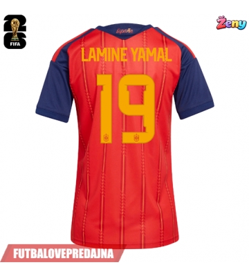Lacne Ženy Futbalové dres Španielsko Lamine Yamal #19 MS 2026 Krátky Rukáv - Domáci